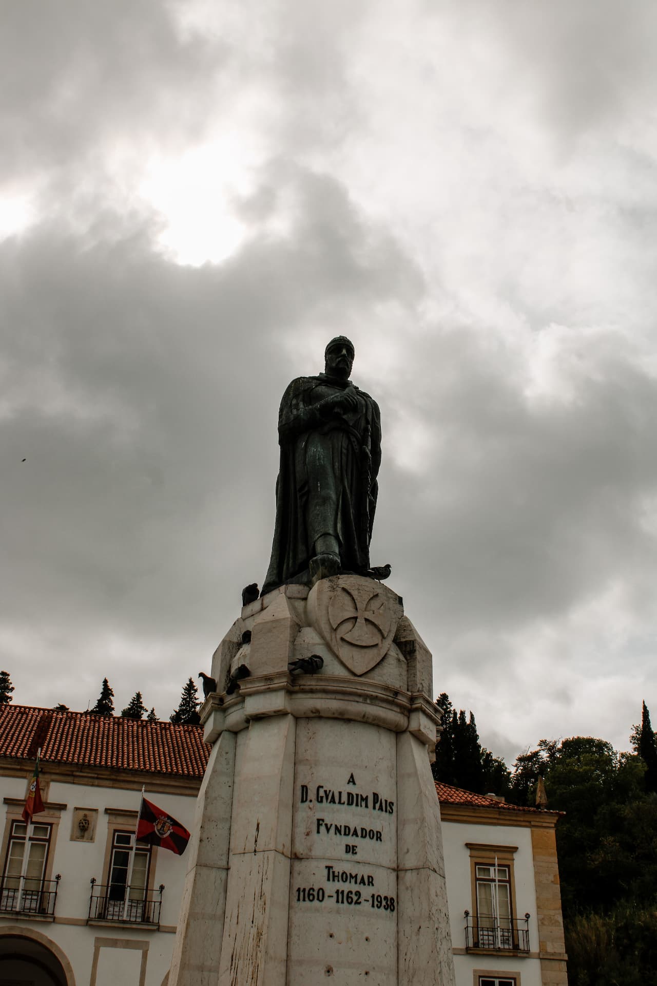 Statue of Gualdim Pais in the main square of Tomar